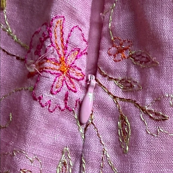 Floral Pink A-Line Skirt - Picture 4 of 4